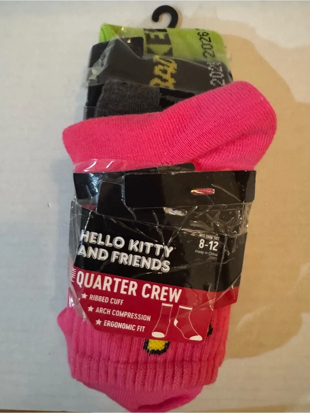 Hello Kitty Men's Quarter Crew Ankle Socks, 5-Pack, Shoe Sizes 8-12